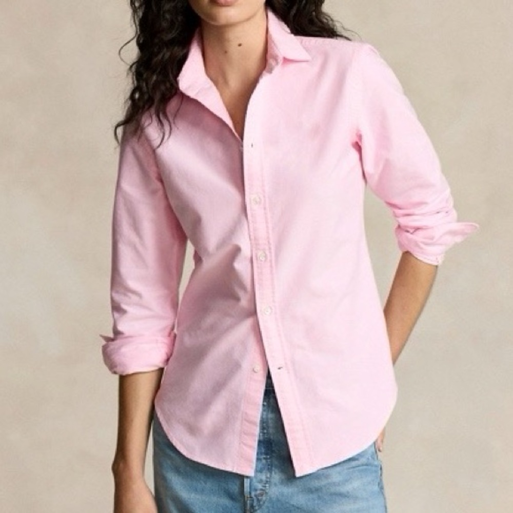 Lauren Ralph Lauren Classic Oxford, No Iron, Pink, Small
